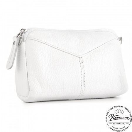 Кожаный клатч "Марта" (белый)